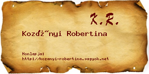 Kozányi Robertina névjegykártya