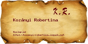 Kozányi Robertina névjegykártya